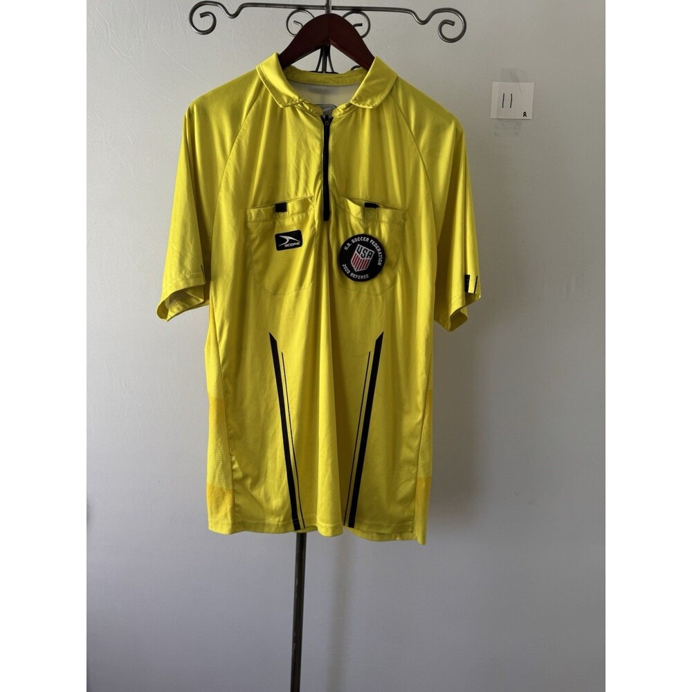 Score US Soccer Federation Referee Jersey Yellow Black Men’s XL Official 2020